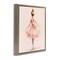 Stupell Industries Stepping Ballerina in Tutu Framed Floater Canvas Wall Art Design by Andrea Haase